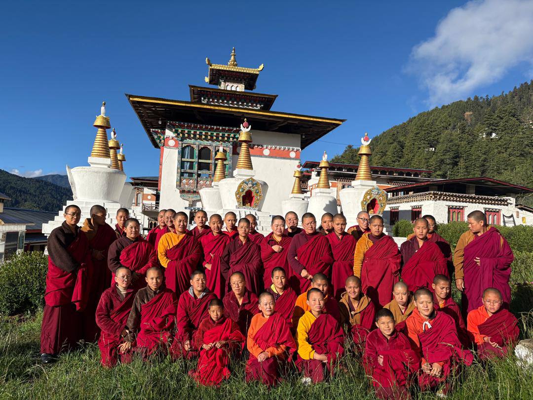 Sherab Chholing Anim Shedra nunnery in the Himalayan mountains of Bhutan